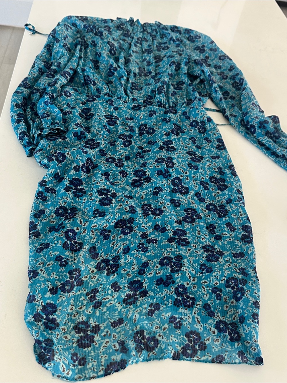 Veronica Beard Teal Silk Dress - Picture 11 of 12